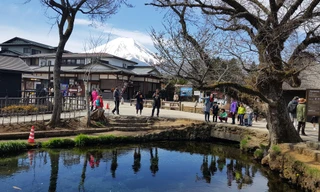 Núi Phú Sĩ nhìn từ một ngôi làng