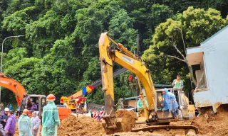 Hình ảnh từ hiện trường vụ sạt lở vùi lấp chốt CSGT trên đèo Bảo Lộc