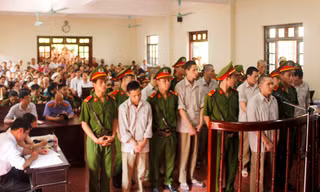 Các bị cáo tại phiên toà
