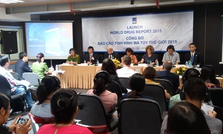 Các đại biểu tại buổi báo công bố báo cáo tình hình ma túy thế giới năm 2015