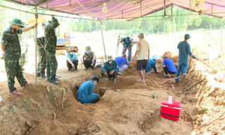 Khu vực quy tập hài cốt liệt sĩ. Ảnh: A. Dũng