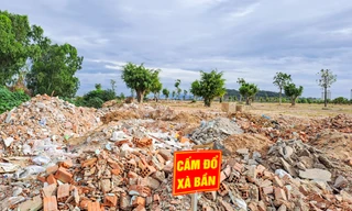 Xà bần chất thành 'núi' ngay cửa vào dự án khu đô thị nghìn tỷ ở Bình Định