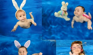 Khoảnh khắc bé làm thợ lặn cực đáng yêu!