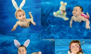 Khoảnh khắc bé làm thợ lặn cực đáng yêu!