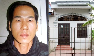 Bị cáo Lê Thanh Đại khi bị bắt (ảnh trái) và nhà Đại khóa chặt sau khi hắn gây án (ảnh phải)