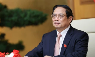 Thủ tướng Phạm Minh Chính tại cuộc hội đàm. (Ảnh: Baochinhphu)