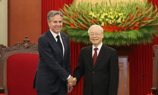 Tổng Bí thư Nguyễn Phú Trọng tiếp Bộ trưởng Ngoại giao Mỹ Antony Blinken. (Ảnh: Như Ý)