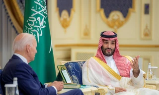 Thái tử Ả-rập Xê-út Mohammed bin Salman trong cuộc đón Tổng thống Mỹ Joe Biden sang thăm tháng 7/2022. (Ảnh: Reuters)