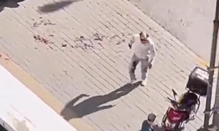 Hiện trường vụ tấn công. (Ảnh: Weibo)