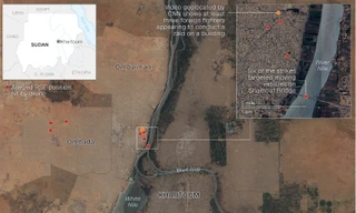 Vị trí các vị trí ở Sudan bị tấn công bằng máy bay không người lái. (Ảnh: CNN)