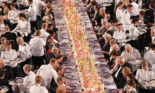 Tiệc trao giải Nobel ngày 10/12/2022, nơi đại diện Nga, Belarus và Iran không được mời dự. (Ảnh: Getty)