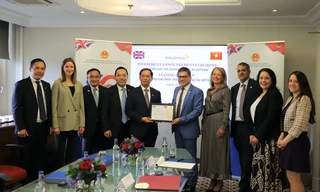 Lễ công bố khoản đầu tư 50 triệu USD của AstraZeneca dành cho việc trồng rừng ở Việt Nam. (Ảnh: Mofa) 