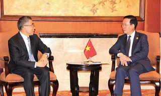 Chủ tịch nước Võ Văn Thưởng tiếp lãnh đạo tập đoàn Huawei. (Ảnh: Baoquocte)