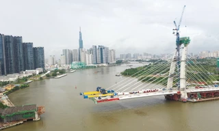 Cầu Thủ Thiêm 2 đang dừng thi công.