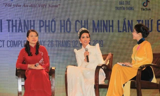 Hoa hậu H'Hen Niê chia sẻ tại cuộc họp báo