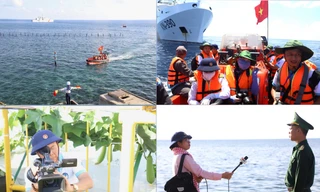 Những giây phút quý giá của các nhà báo ở Trường Sa