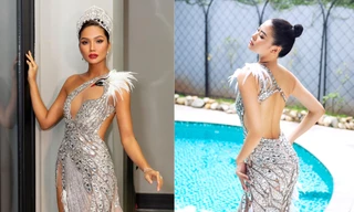 Mặc lại váy lông vũ hở bạo của H'Hen Niê, Đào Thị Hà quyến rũ tựa thiên nga trắng