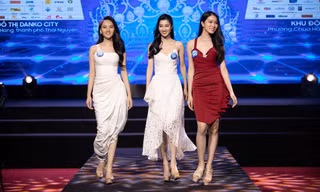 Thí sinh Miss World VN tự tin khoe nhan sắc quyến rũ tại họp báo trước thềm chung khảo