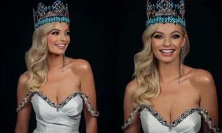 Đương kim Hoa hậu Thế giới diện váy cúp ngực nóng bỏng, xinh đẹp tựa 'nữ thần' khi làm MC