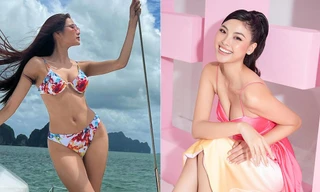 Đào Thị Hà diện váy cúp ngực nóng bỏng, Hoàng Thuỳ khoe dáng sexy trên du thuyền với bikini