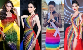 Dàn Hoa hậu, Á hậu đình đám từng mặc váy lục sắc lộng lẫy để ủng hộ cộng đồng LGBT