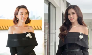 Đụng váy đen với 'kiều nữ làng hài' Thu Trang, Đỗ Thị Hà đẹp hút hồn khi khoe vai trần