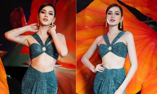 Hoa hậu Đỗ Thị Hà trổ tài catwalk điêu luyện với bộ váy nóng bỏng cách điệu từ nội y