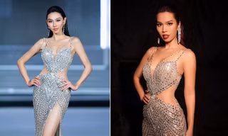 Mặc lại váy cut-out nóng bỏng của Hoa hậu Thùy Tiên, Hà Anh thần thái trên sàn catwalk