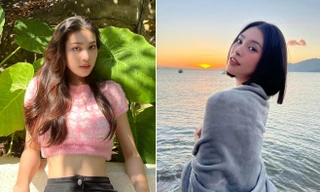 Tiểu Vy khoe nhan sắc kiều diễm dưới hoàng hôn, Ngọc Thảo mặc crop-top khoe eo thon sexy