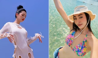 Cẩm Đan diện váy đục lỗ lạ mắt khoe dáng sexy, Lương Thuỳ Linh nóng bỏng với bikini