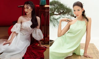 Á hậu Phương Anh, Hoàng Thuỳ cùng diện váy yếm hoá 'nàng Xuân' quyến rũ đầu năm mới