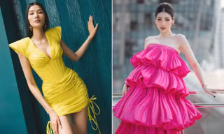 Hoàng Thuỳ mặc váy xanh neon xẻ vòng 1 sexy, Á hậu Tú Anh tái xuất quyến rũ hậu COVID-19