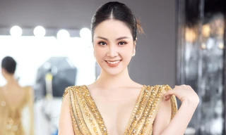 Thụy Vân diện váy xẻ sâu 