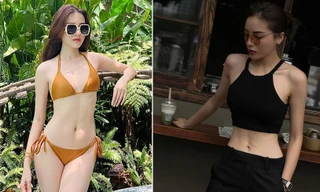 Hoa hậu Kỳ Duyên diện crop-top khoe eo siêu bé, Hoa khôi Thuý Vi nóng bỏng với bikini 