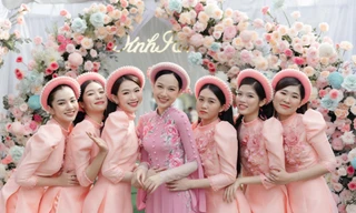 Dàn người đẹp Hoa hậu Việt Nam 2020 bê tráp trong đám hỏi của Top 5 Phạm Thị Phương Quỳnh