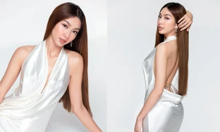 Kỷ niệm 2 tháng đăng quang, Hoa hậu Thuỳ Tiên diện váy lụa trắng khoe trọn lưng trần sexy