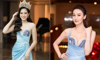 Tái xuất showbiz, Ngân Khánh gây chú ý khi mặc lại váy cúp ngực lạ mắt của Đỗ Thị Hà 