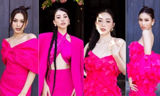 Tiểu Vy - Đỗ Thị Hà và dàn mỹ nhân cùng diện sắc hồng rực rỡ, đọ nhan sắc nóng bỏng trên thảm đỏ