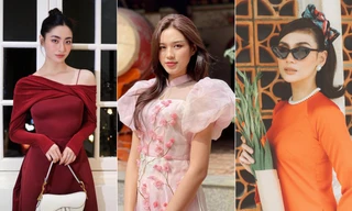 Dàn hoa, á hậu khoe sắc với muôn vàn kiểu áo dài ngày Tết