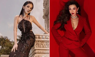 Cẩm Đan diện váy dạ hội xuyên thấu sexy, Thuỳ Tiên mặc vest đỏ rực khoe vòng 1 nóng bỏng