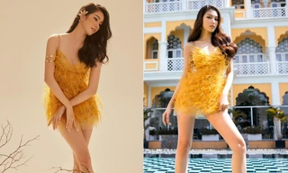 'Đụng hàng' váy lông vũ, Á hậu Phương Anh - Ngọc Thảo hút hồn khi khoe chân dài 'cực phẩm'