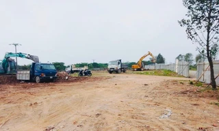 Công trường Dự án Đường Vành đai 4- Vùng Thủ đô đoạn qua huyện Thanh Oai. 