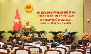 Các đại biểu tham dự kỳ họp thứ 12, HDNĐ TP. Hà Nội khóa XVI