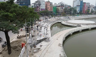 Hà Nội: Hình hài hồ Hoàng Cầu sau 9 tháng thi công cải tạo 