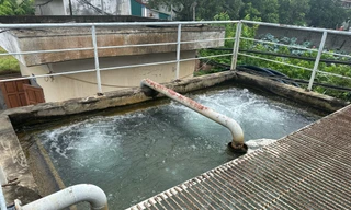 Bể vi sinh tại trạm cấp nước thị trấn Vân Đình, huyện Ứng Hòa