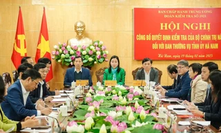 Công bố quyết định của Bộ Chính trị kiểm tra Ban Thường vụ Tỉnh ủy Hà Nam