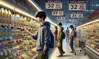 Sinh viên 'săn' thực phẩm giảm giá cuối ngày để tiết kiệm mùa bão giá