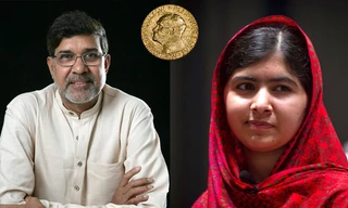 Ông Kailash Satyarthi và thiếu nữ Malala Yousafzai được ghi nhận công lao góp phần cải thiện quyền của trẻ em. Ảnh: BBC