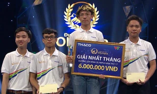 Với chiến thắng trong cuộc thi Olympia tháng này, Anh Duy tiến thẳng vào trận thi quý IV, sẽ lên sóng vào chiều 20/8 tới. Ảnh: Fanpage Đường lên đỉnh Olympia.