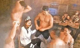 Hình ảnh thác loạn của Lâm Tâm Như trong tiệc sinh nhật tuổi 39 bị dư luận chỉ trích.